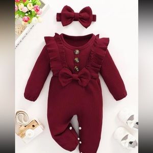Baby Ruffle Jumpsuit and Headband